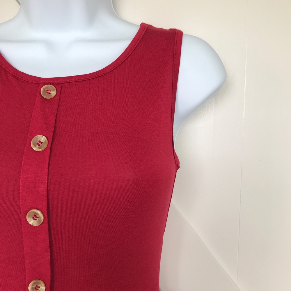 Solid midi dress with pockets - Picture 4 of 5